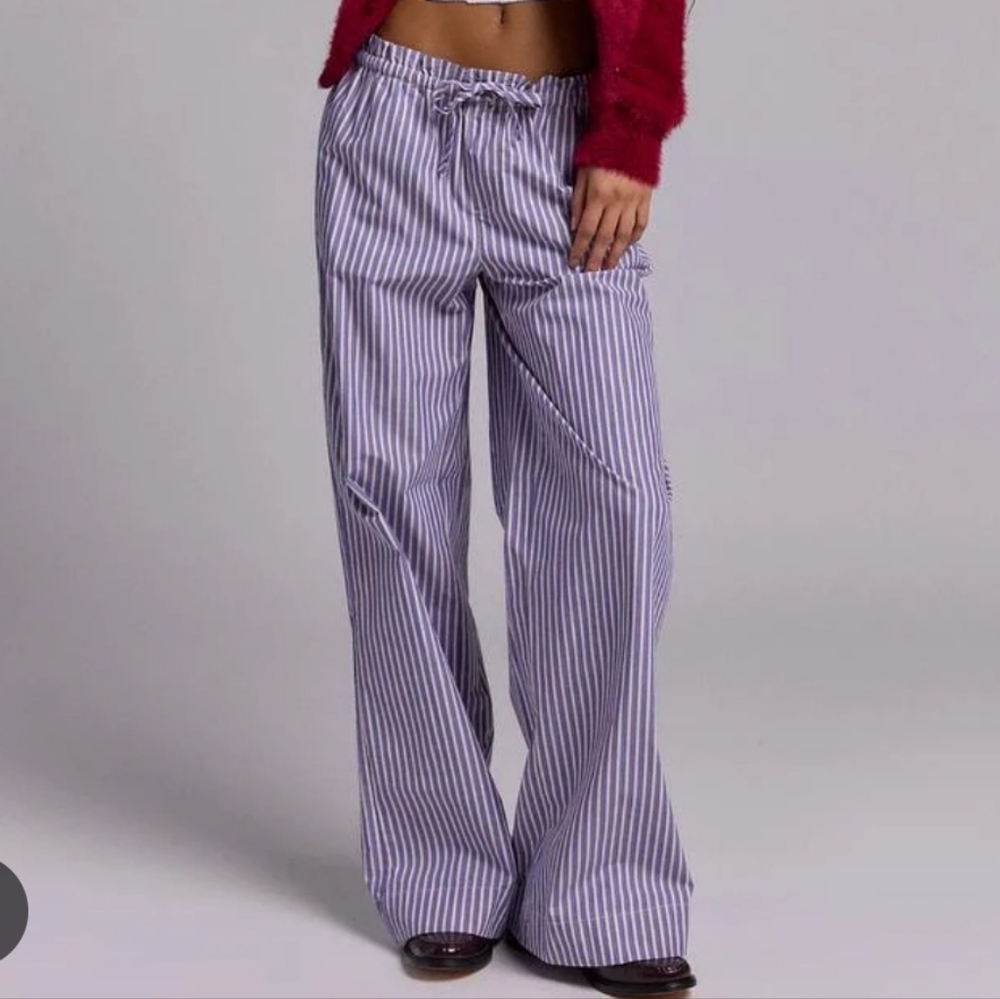 Uo Kimchi Blue Cook Chef Millie Cotton Poplin Straight Leg Pant in Purple